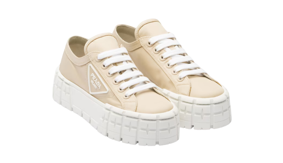 Double Wheel Re-Nylon gabardine sneakers
