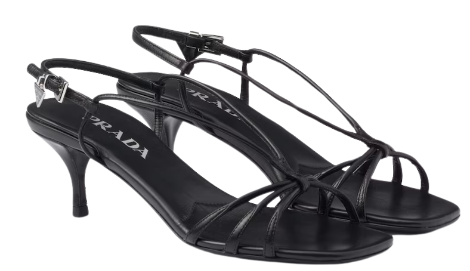 Heeled leather sandals