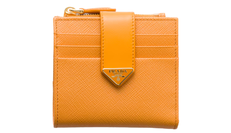 Small Saffiano and smooth leather wallet