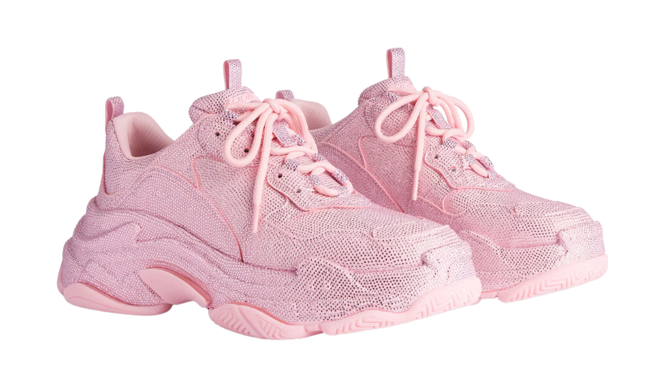 Women's Triple S Sneaker With Rhinestones in Light Pink