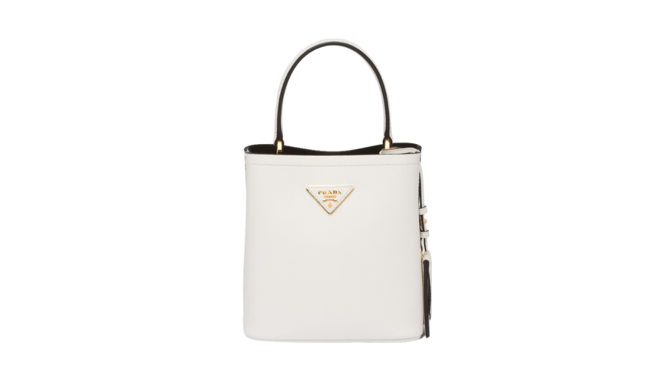 Small Saffiano Leather Prada Panier Bag
