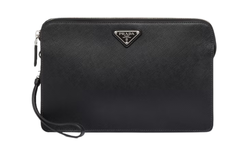 Saffiano leather pouch