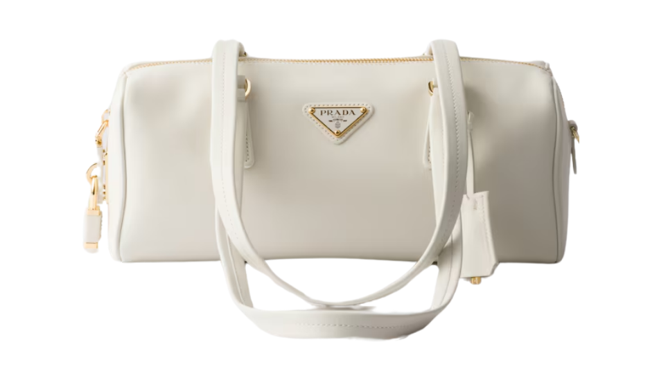 Medium leather top-handle bag with padlock