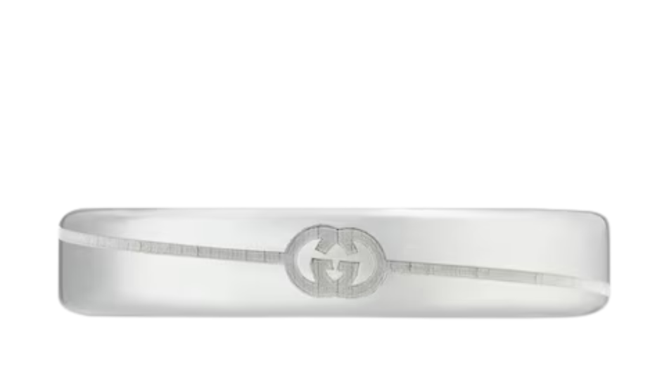 Diagonal Interlocking G thin ring