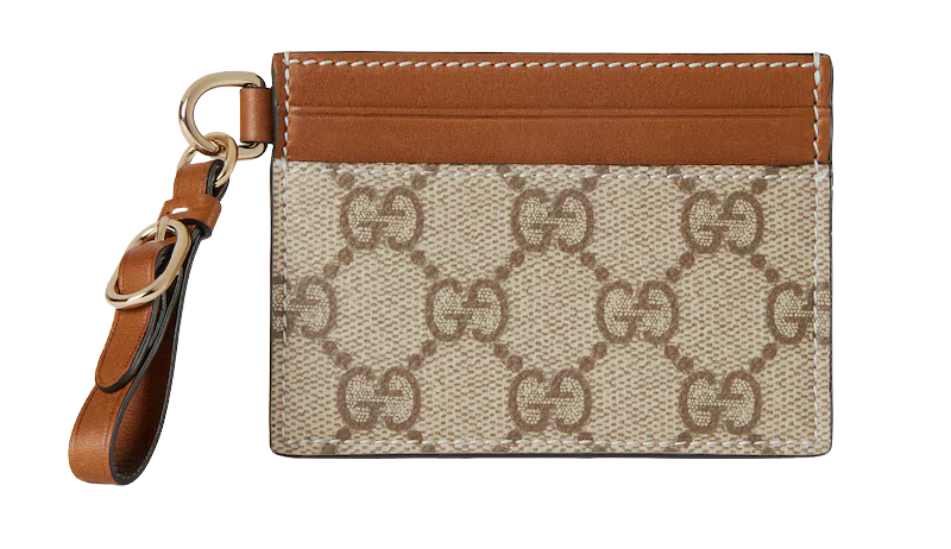 GG Emblem card case with strap