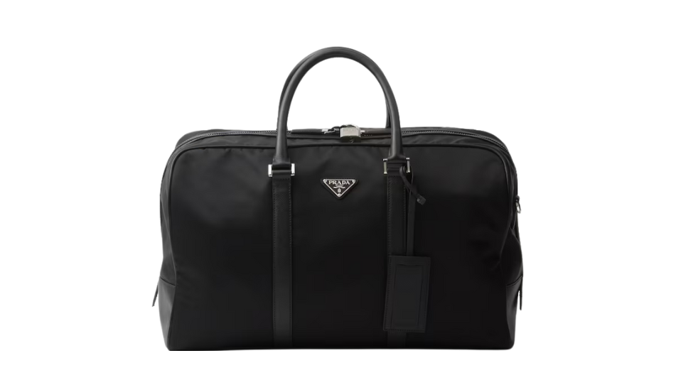 Re-Nylon and Saffiano leather duffel bag