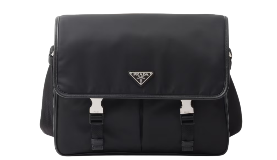 Re-Nylon and Saffiano leather shoulder bag