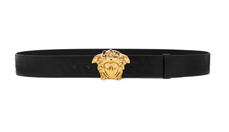La Medusa Greca Leather Belt 4 cm