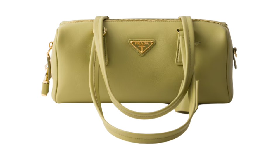 Medium leather top-handle bag with padlock