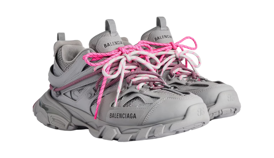 Women's Track Trail Laces Sneaker in Grey/pink