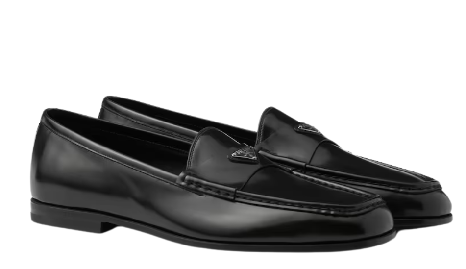 Brushed leather loafers