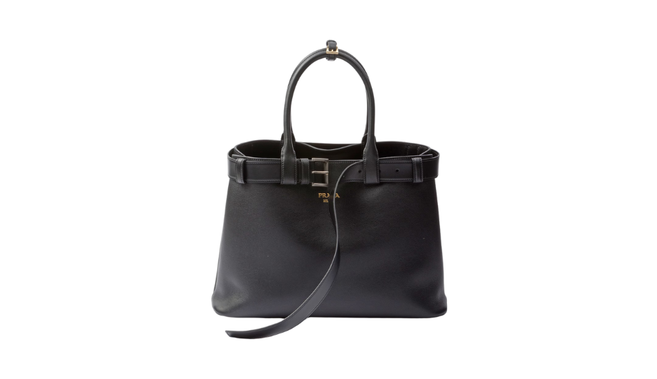 Prada Buckle large leather handbag with belt
