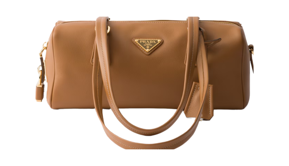 Medium leather top-handle bag with padlock