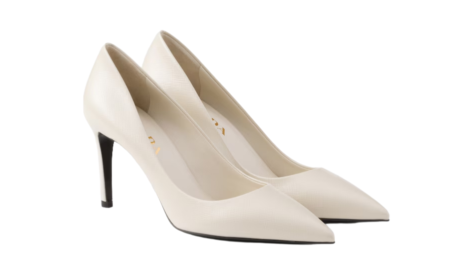 Patent Saffiano leather pumps