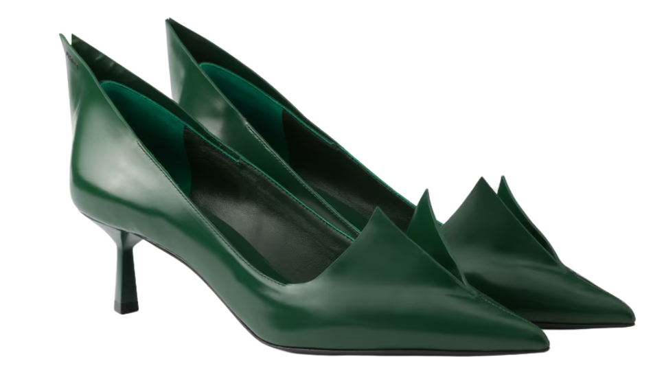 Brushed leather pumps