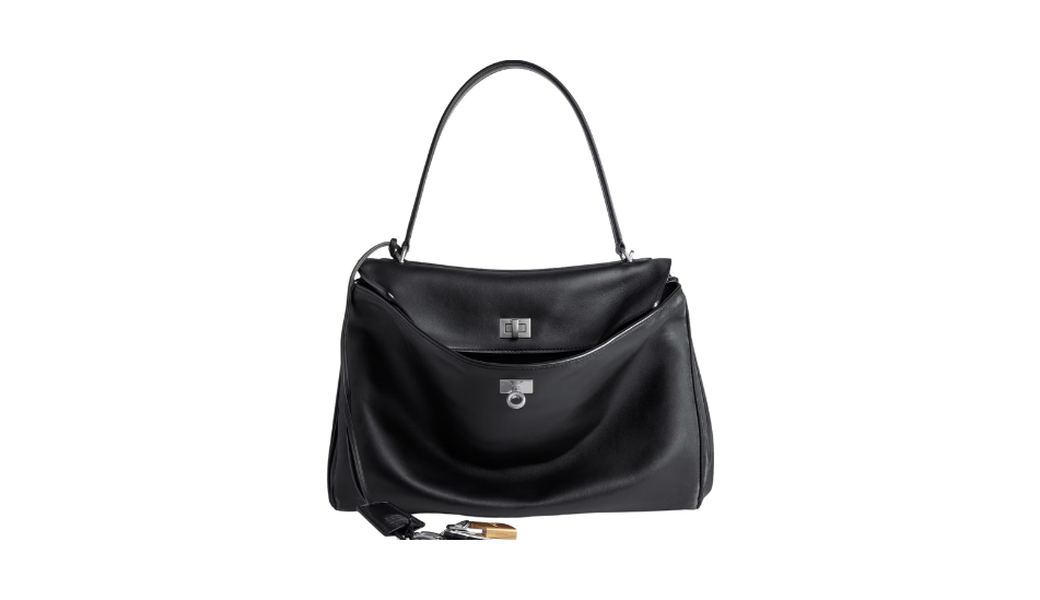 Women's Rodeo Medium Handbag Used Effect With One Charm in Black