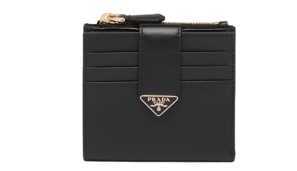 Small Saffiano and smooth leather wallet