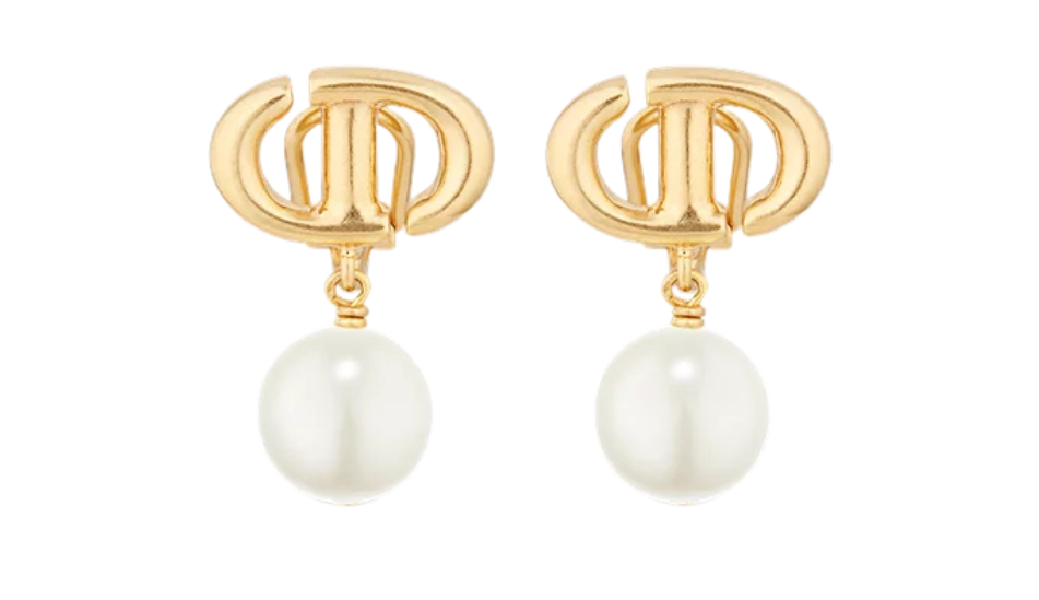 CD Navy Clip-On Earrings