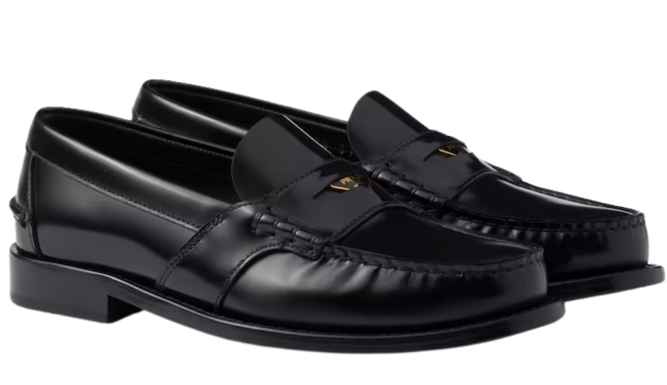 Brushed leather loafers