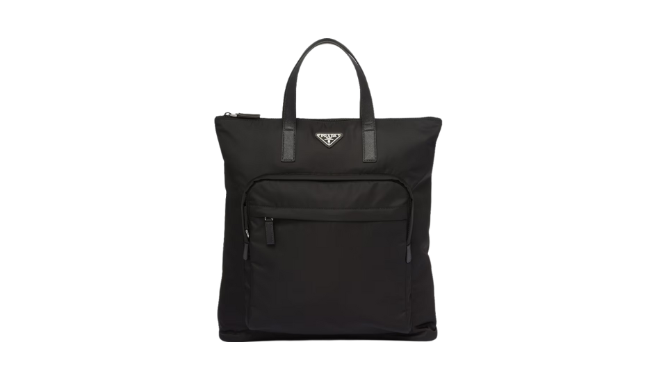 Re-Nylon and Saffiano leather tote bag