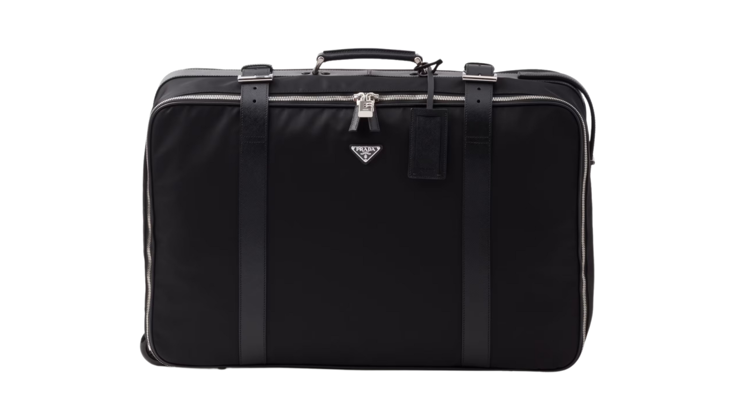 Re-Nylon and Saffiano leather suitcase