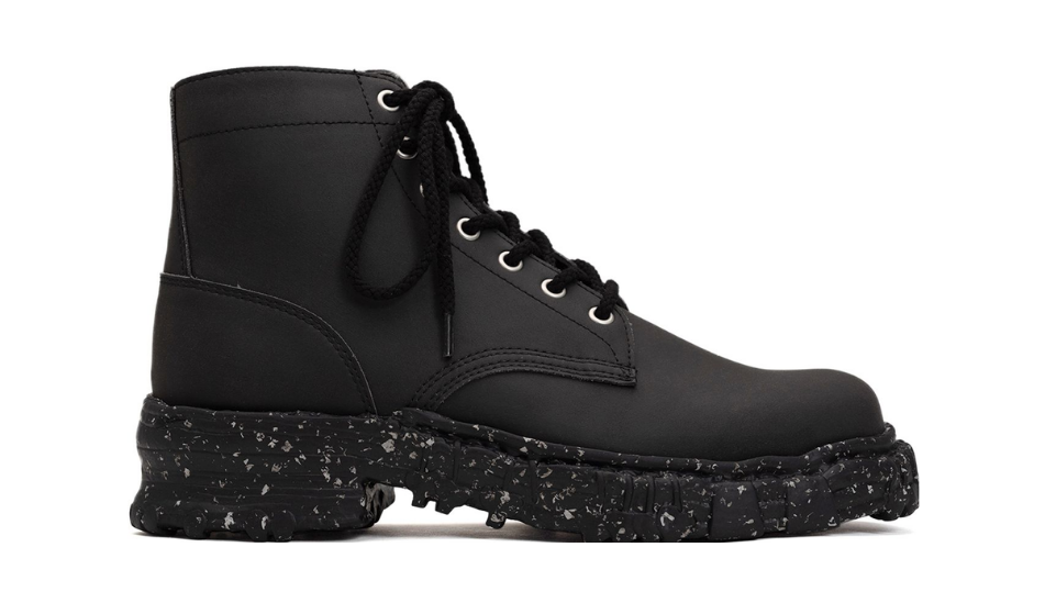 Vintage-like Sole Synthetic Leather Lace-up Boots