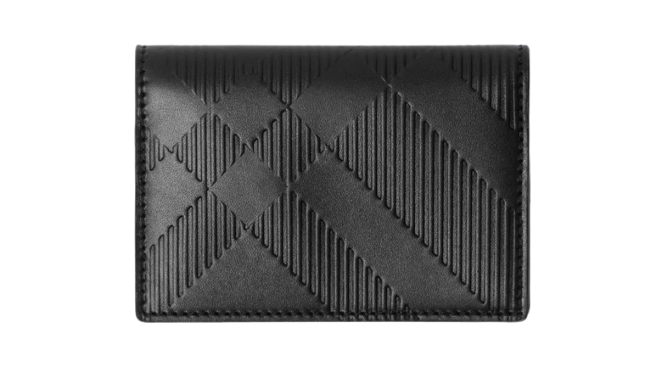 Embossed Check Bifold Card Case
