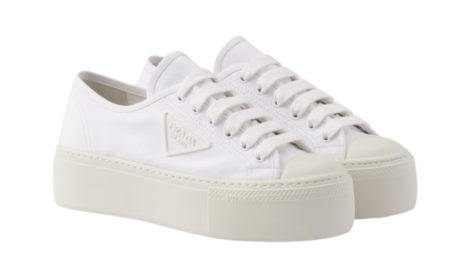 Laced fabric sneakers