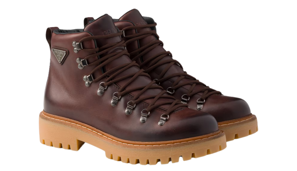 Laced leather booties