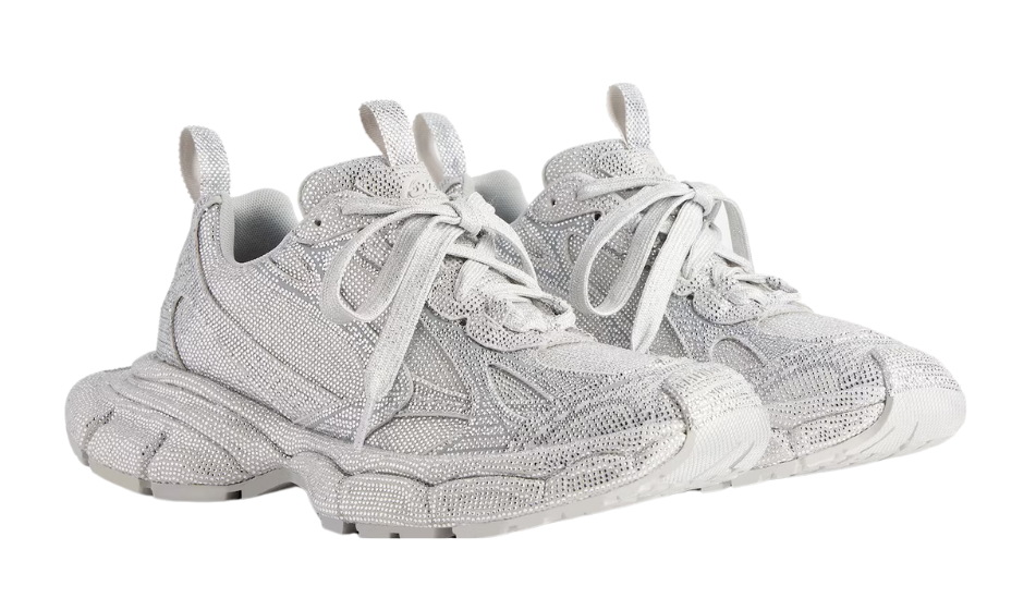 Women's 3xl Sneaker With Rhinestones in Light Grey