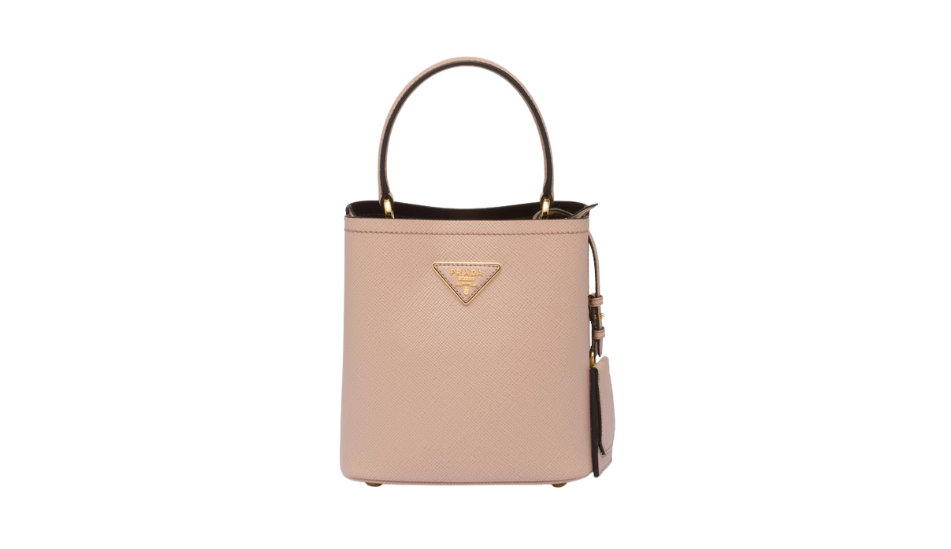 Small Saffiano Leather Prada Panier Bag