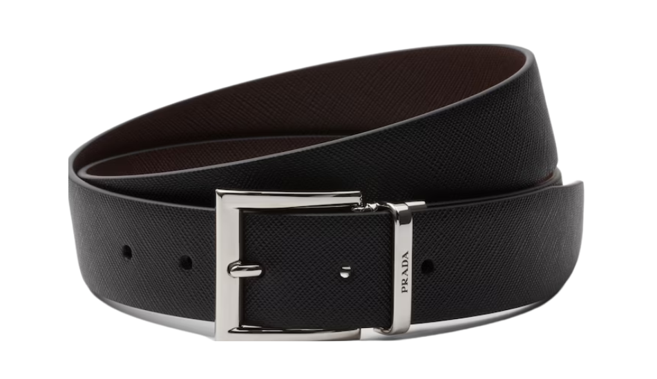 Saffiano Leather Reversible Belt
