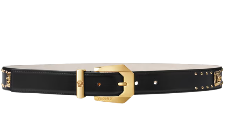Medusa Heritage Studded Leather Belt 3 cm