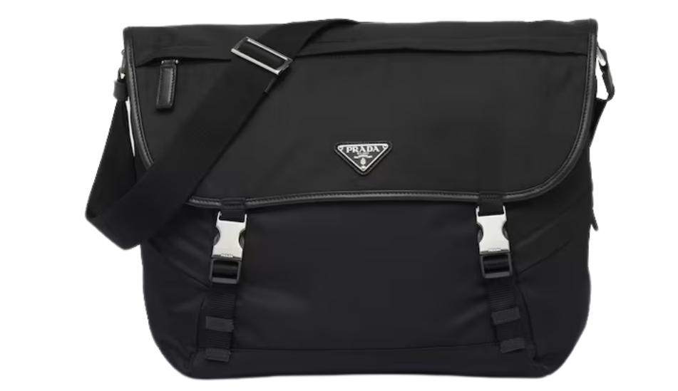 Re-Nylon and Saffiano leather shoulder bag