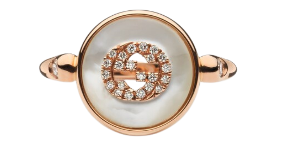 Gucci Interlocking 18k diamond ring