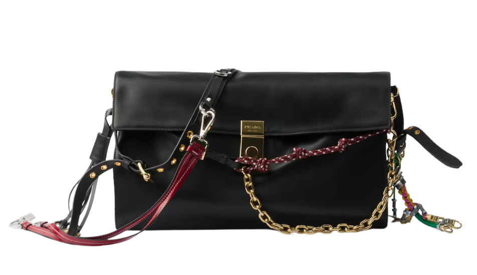 Prada Soft Sound large leather shoulder bag