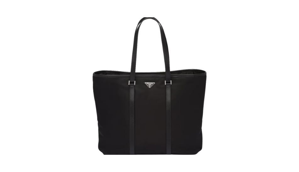 Re-Nylon and Saffiano leather tote bag
