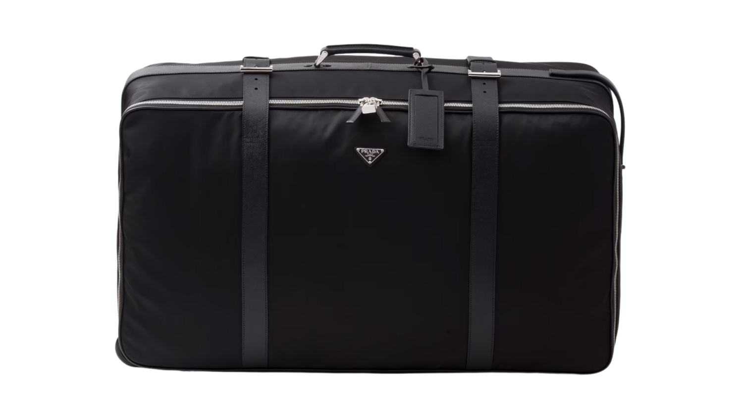 Re-Nylon and Saffiano leather suitcase