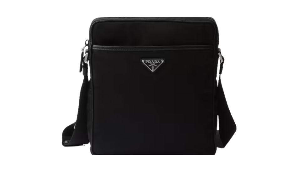 Re-Nylon and Saffiano leather shoulder bag