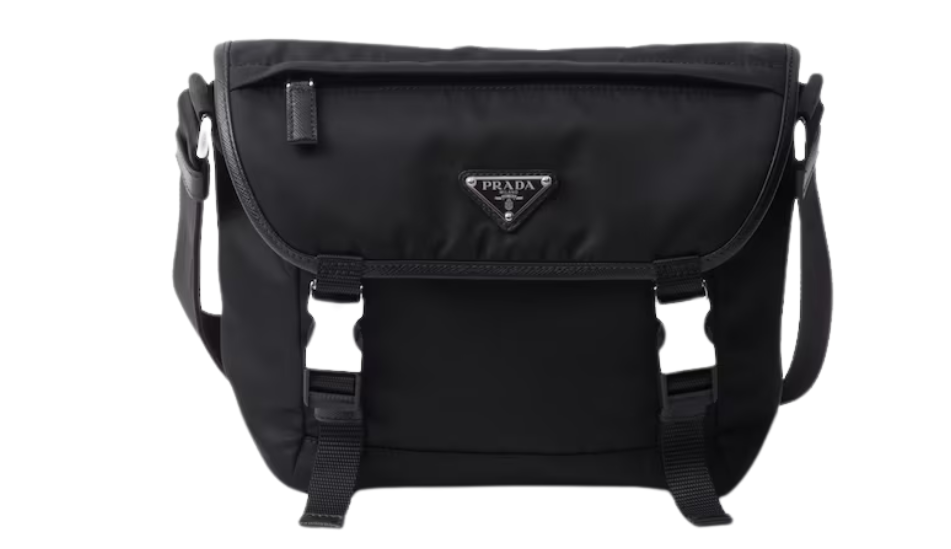 Re-Nylon and Saffiano leather shoulder bag