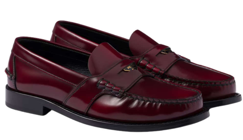Brushed leather loafers