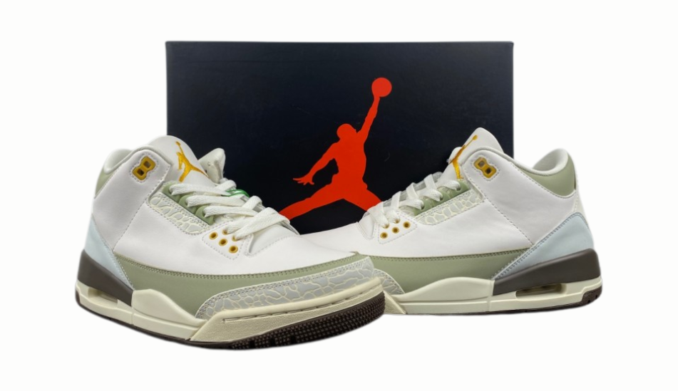 Air Jordan 3 White Brown Green
