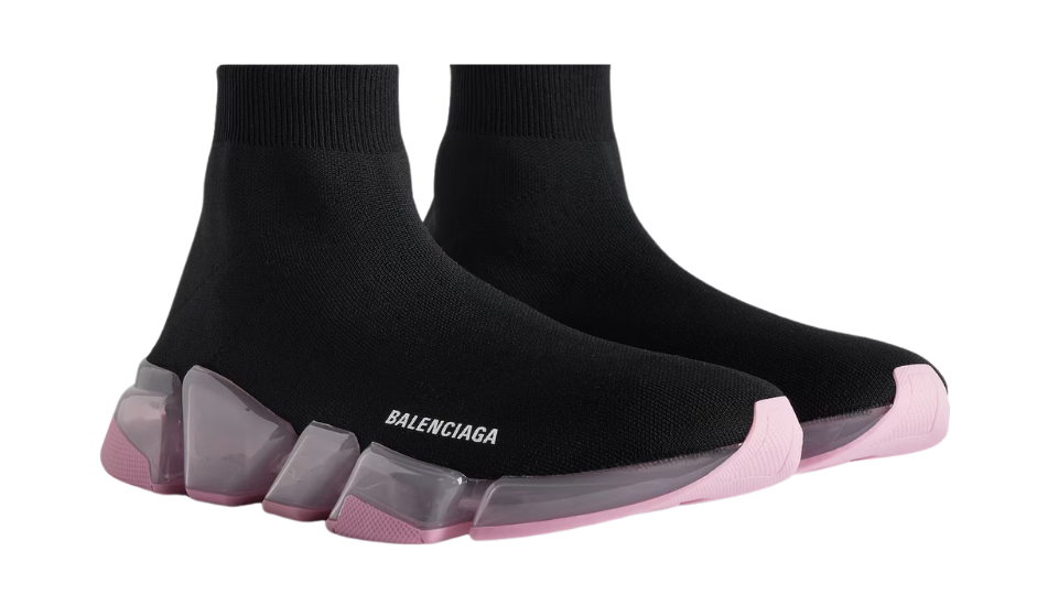 Women's Speed 2.0 Full Clear Sole Recycled Knit Sneaker in Black/rose