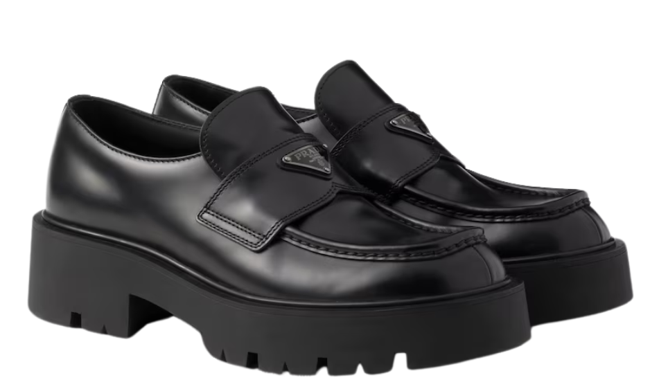 Brushed leather loafers