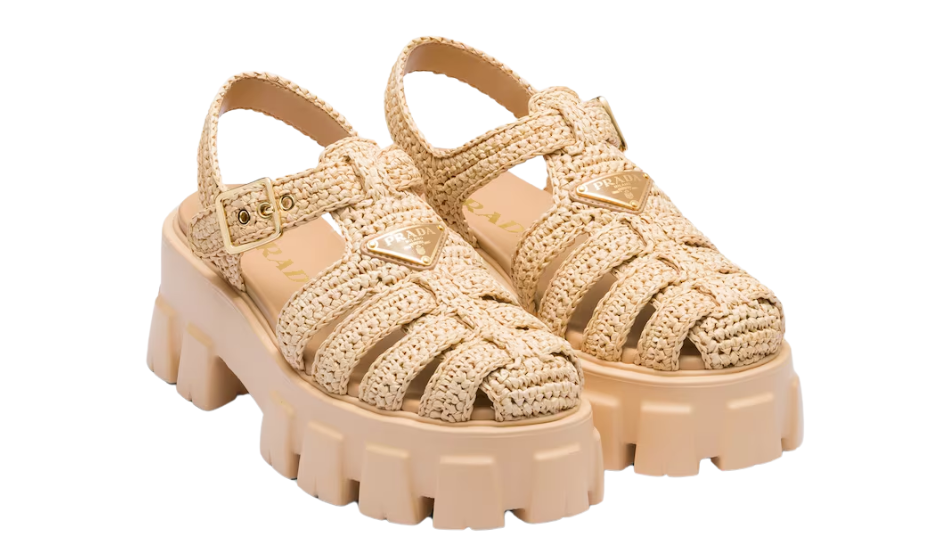 Monolith crochet cage sandals