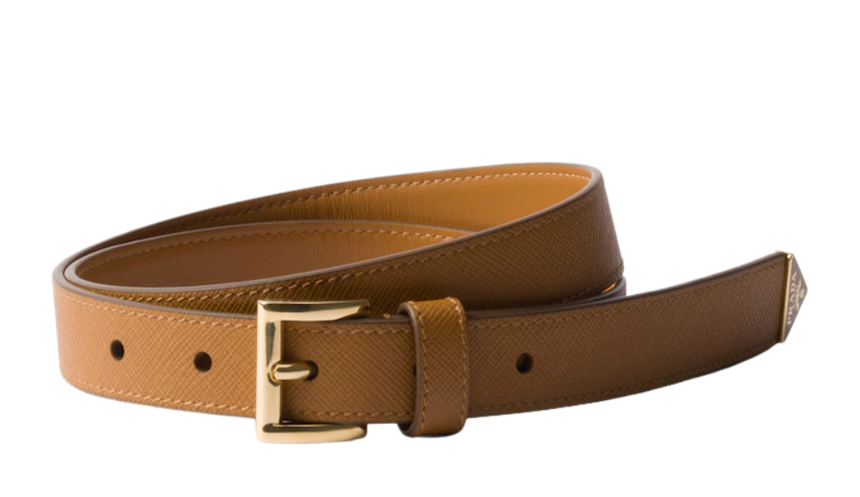 Saffiano leather belt