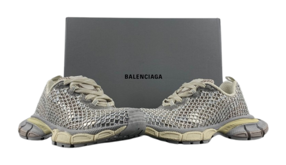 Balenciaga diamond-studded  Phantom Sneaker, gray/white