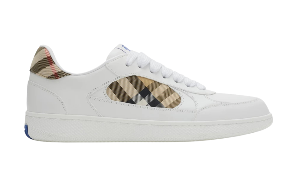 Leather and Check Terrace Sneakers
