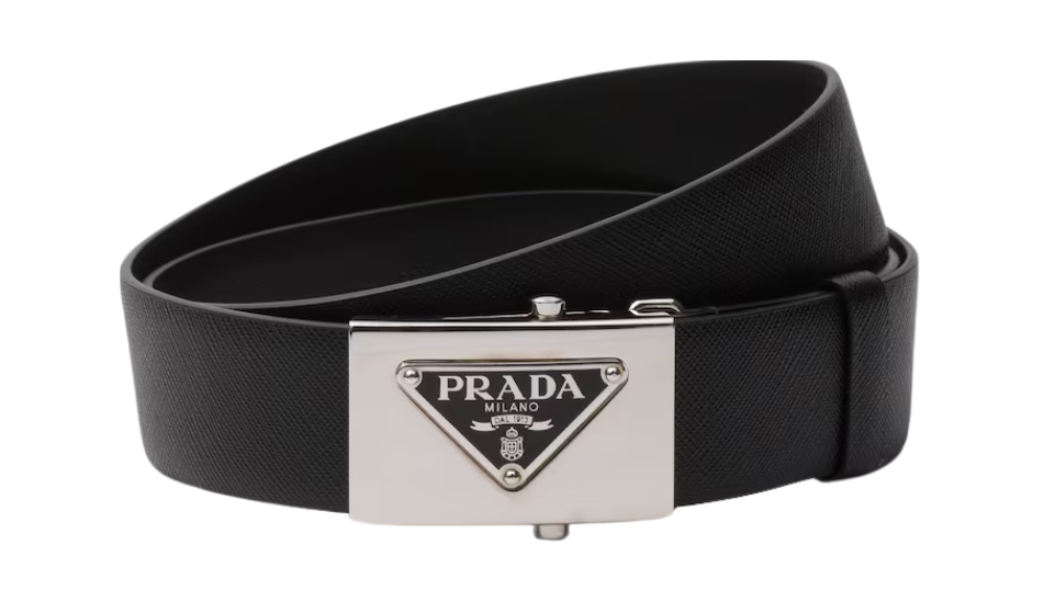 Saffiano leather belt