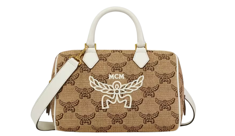 Ella Boston Bag in Lauretos Raffia Jacquard